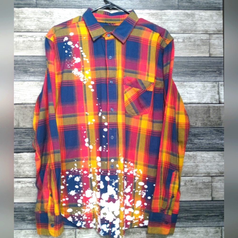 men's Decibel long sleeve flad shirt size medium